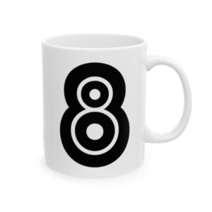 Classic # 8 White Mug (11oz)