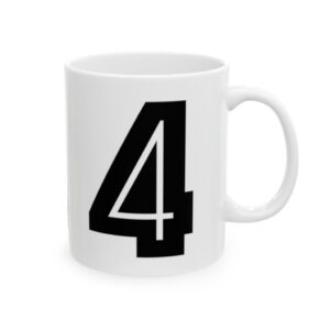 Classic # 4 White Mug (11oz)